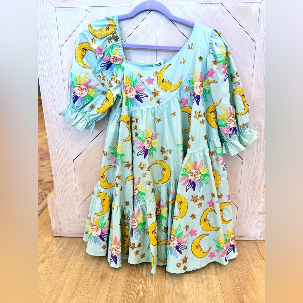 QUEEN OF SPARKLES Sun and Moon Dress. Size XS